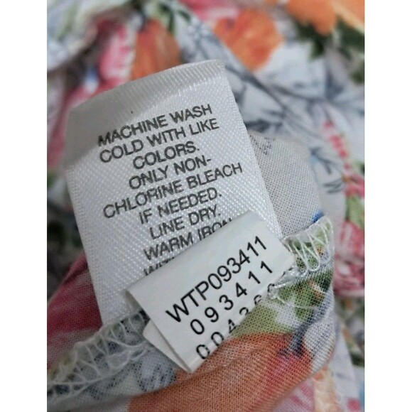 J. Jill Top Women's Small White Floral Peplum Mother Of Pearl‎ Buttons Rayon - Picture 9 of 12